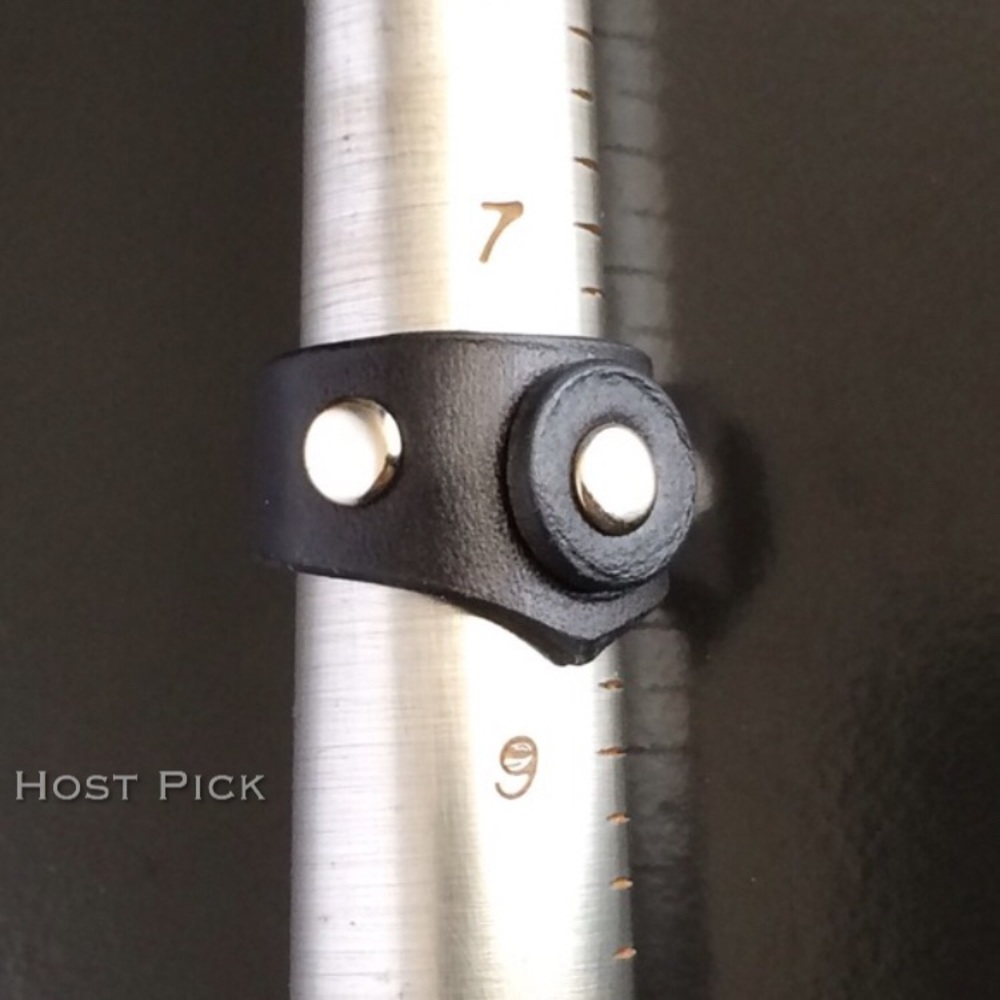 •HP!• Genuine Leather Ring Riveted size 7.5 Fuji